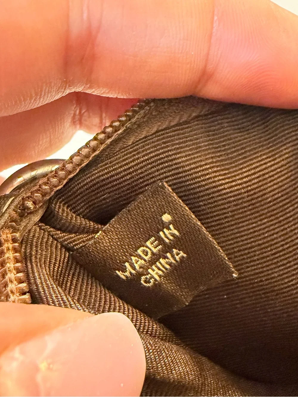 Coach Brown and Black Signature Canvas Wristlet with Buckle Detail